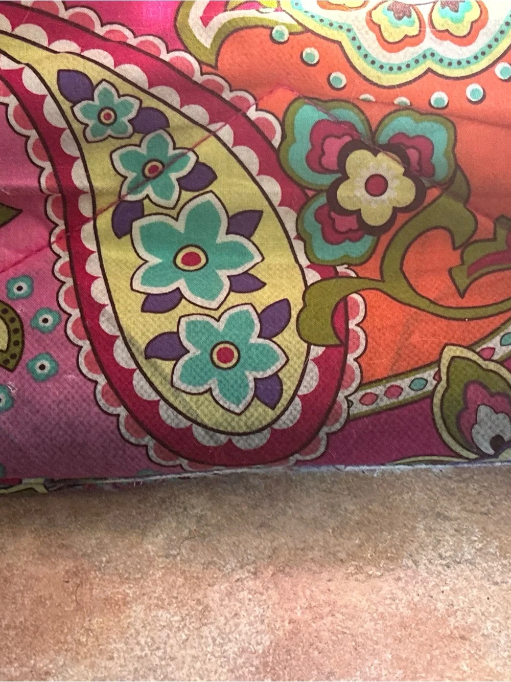 Vera Bradley Hot Pink Paisley Quilted Backpack with Multicolor Accents